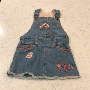🍁 Cute Children’s Place Denim Floral Embroidery Overal…